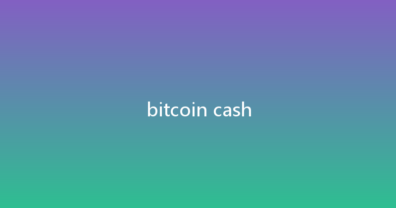 bitcoin cash 