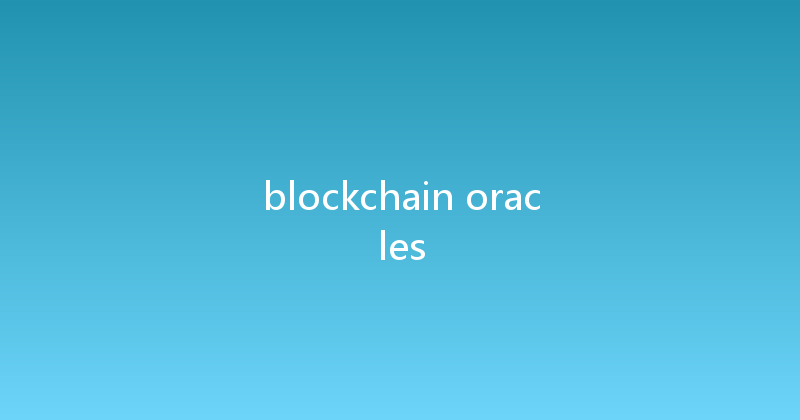 blockchain oracles 