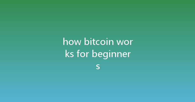how bitcoin works for beginners 