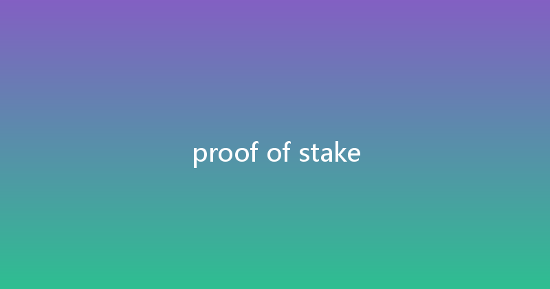 proof of stake 